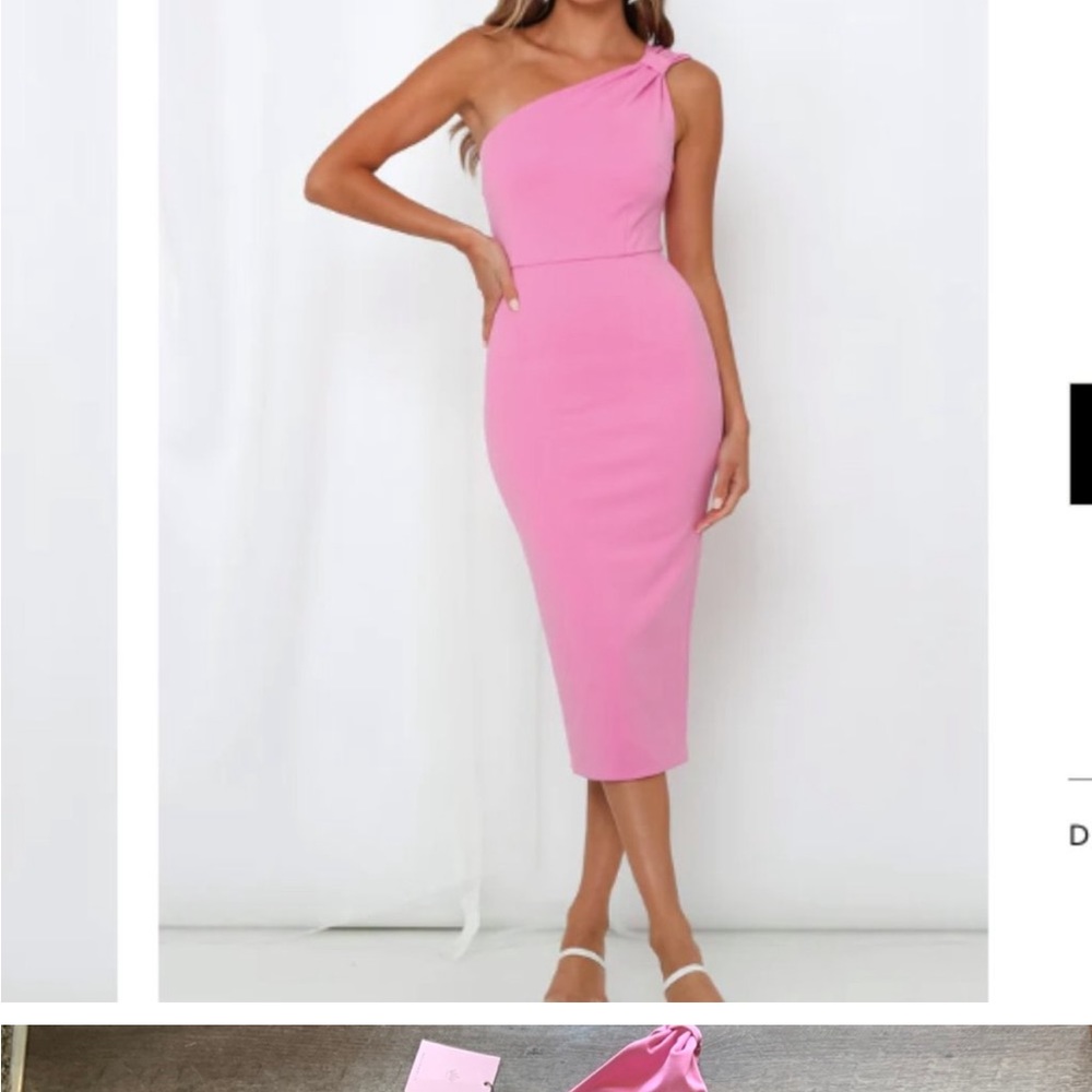 Pink One shoulder Bodycon Dress